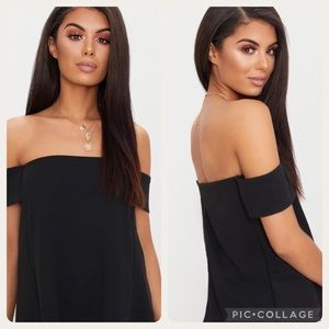 NWT! PrettyLittleThings Bardot off shoulder scuba too!